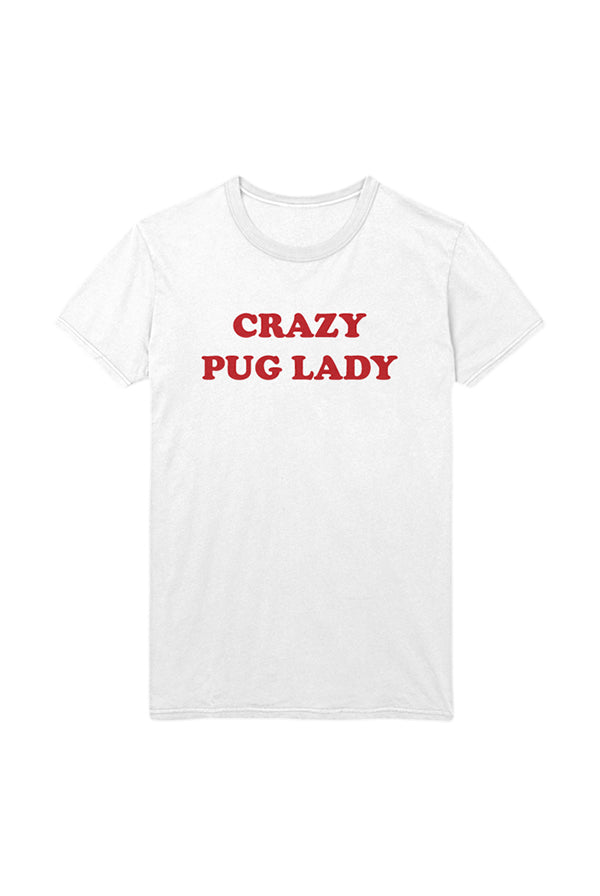 Crazy Pug Lady Tee (White)
